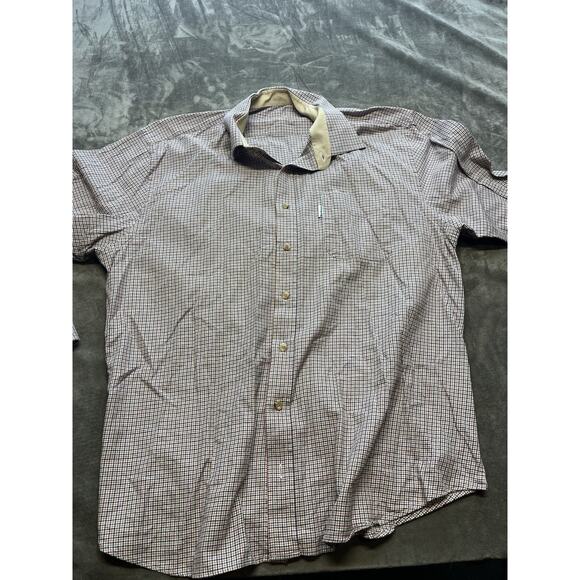 Barbour Shirt Mens Extra Large Red Tan Plaid Check Preppy Casual Xl‎ Long Sleeve - Picture 1 of 7